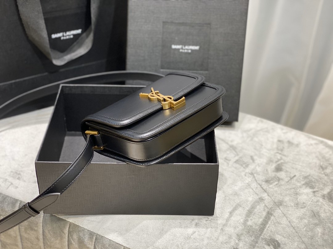 Original Copy Box Saint Laurent Leather SOLFERINO Small Satchel Black