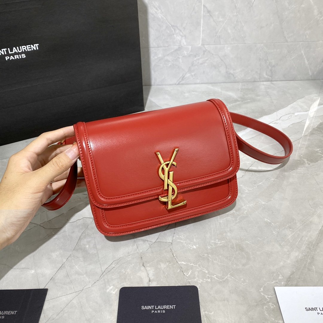 Original Copy Box Saint Laurent Leather SOLFERINO Small Satchel Red