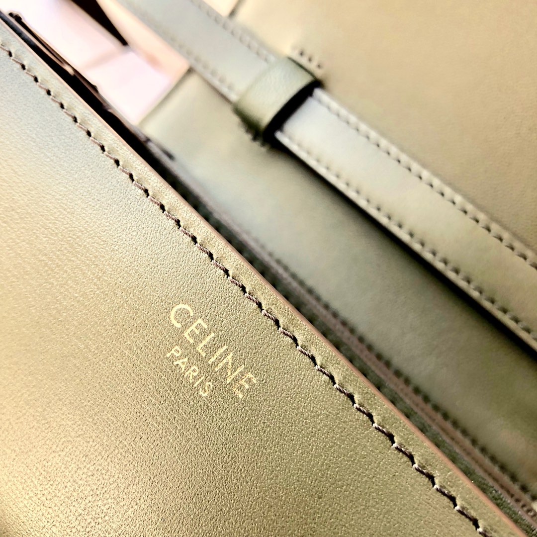 Original Copy Celine Small Classic Bag in ArmyGreen Calfskin 