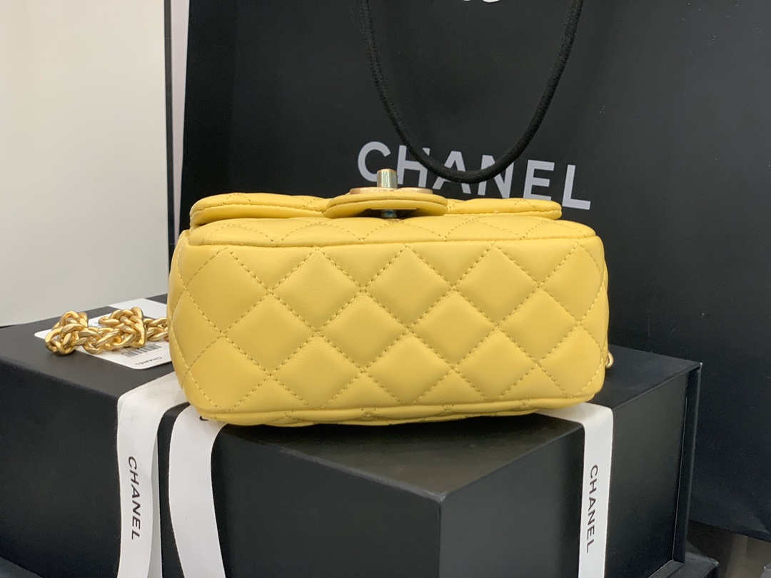 Original Copy Chanel AS2379 2021 Flap Bag Lambskin Resin Gold-Tone Metal