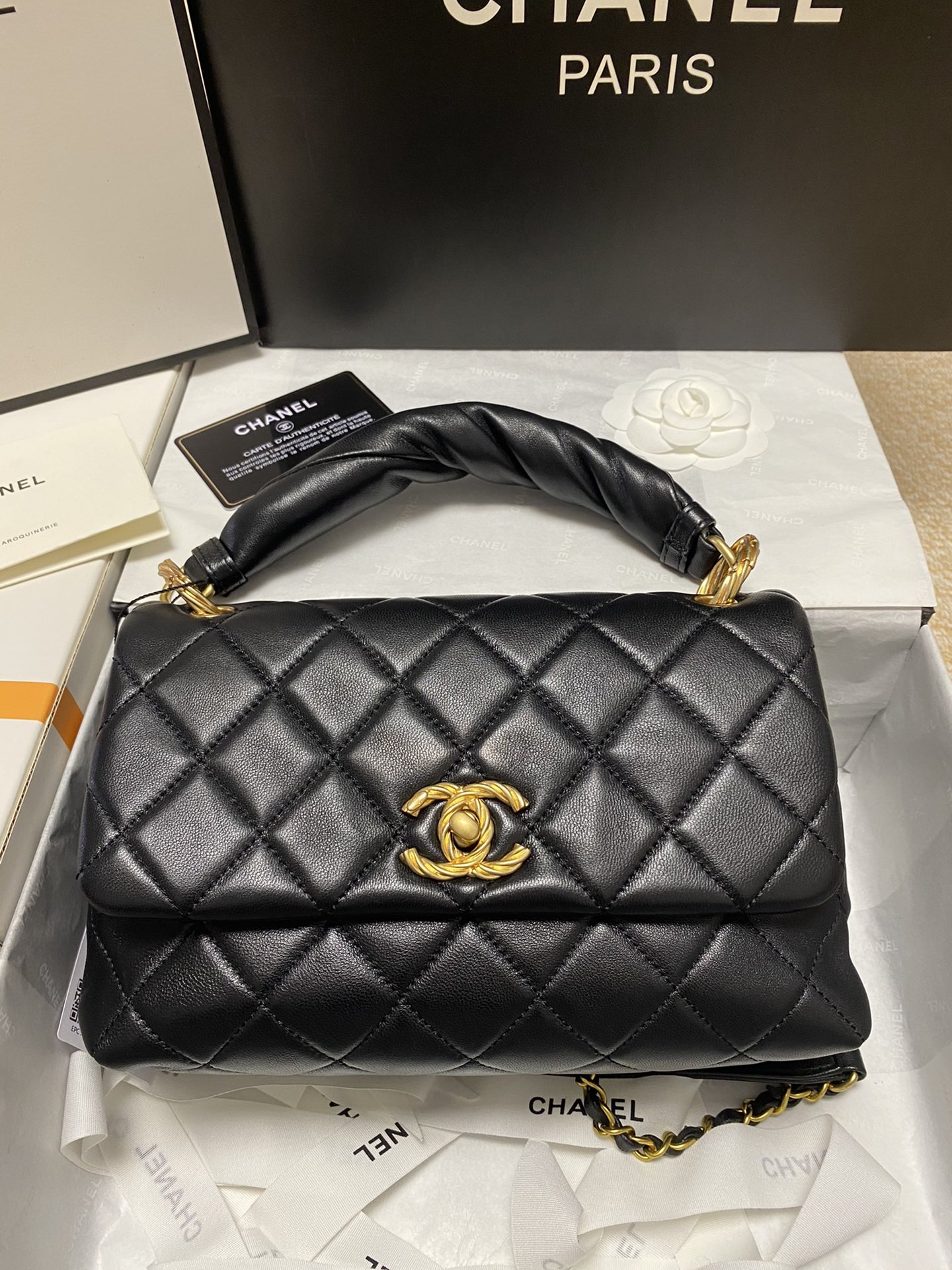 Original Copy Chanel Flap Bag Black Sheepskin