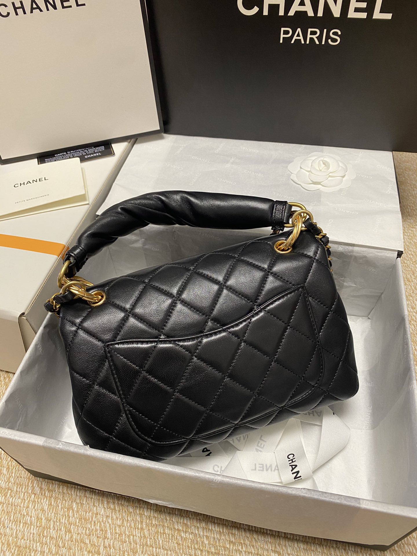 Original Copy Chanel Flap Bag Black Sheepskin