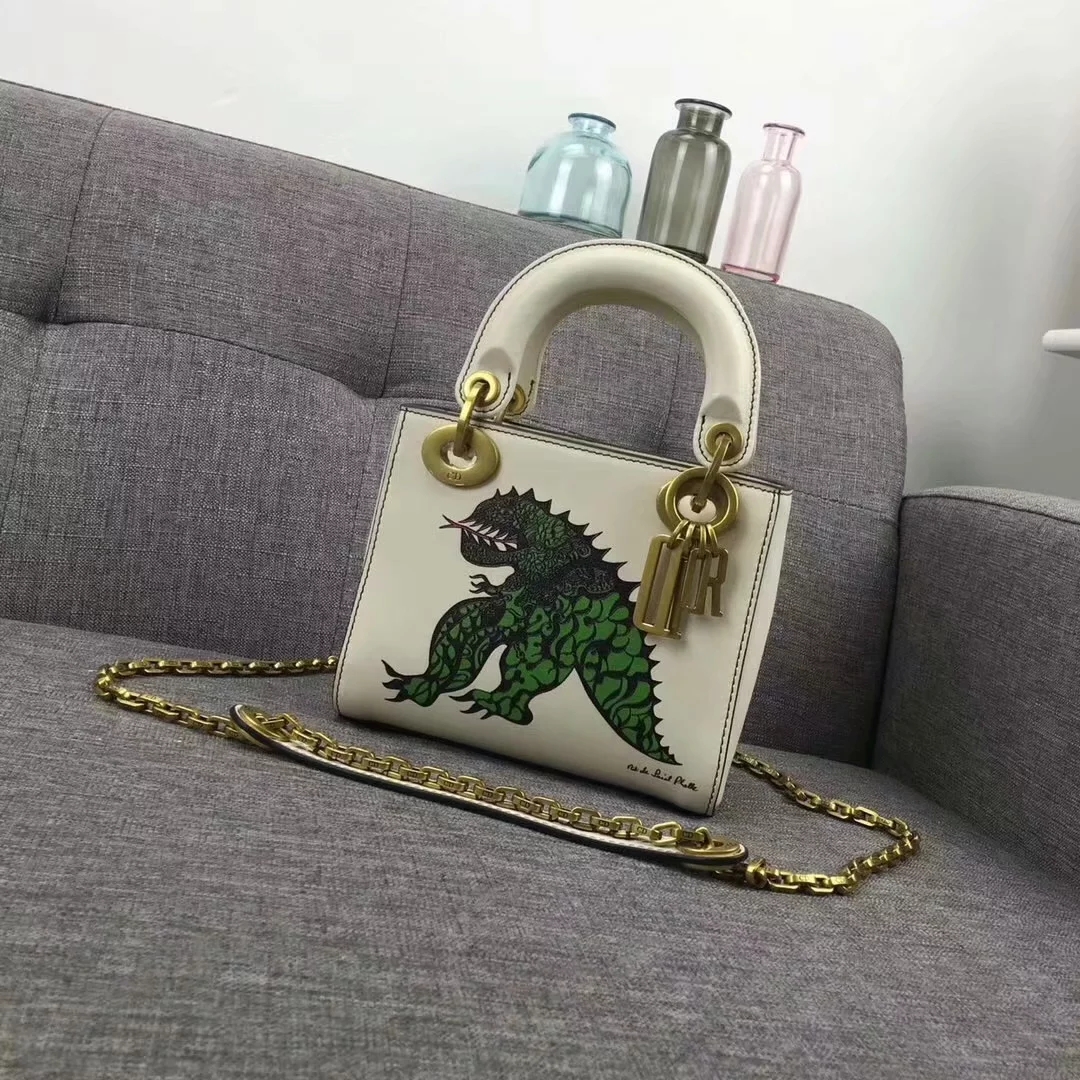 Original Copy Dior Mini Lady Bag In Off-White Calfskin With Textured Niki De Saint Phalle Print