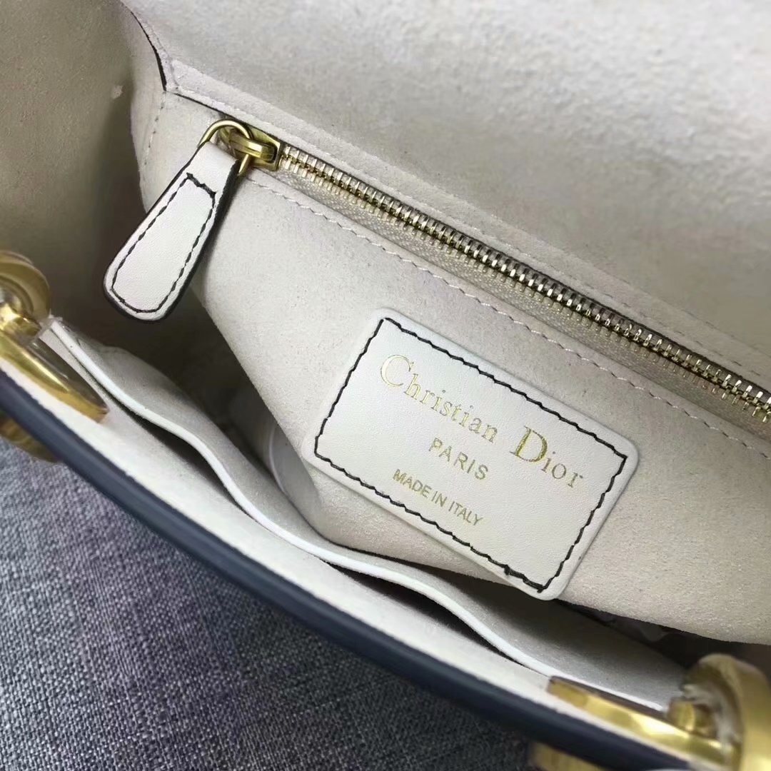 Original Copy Dior Mini Lady Bag In White Smooth Calfskin With Textured Niki De Saint Phalle Print