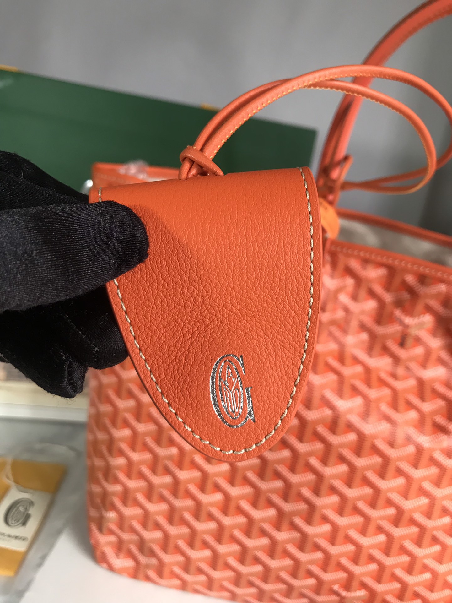 Original Copy Goyard Saint Louis PM Bag Goyardine Canvas and Chevroches Orange