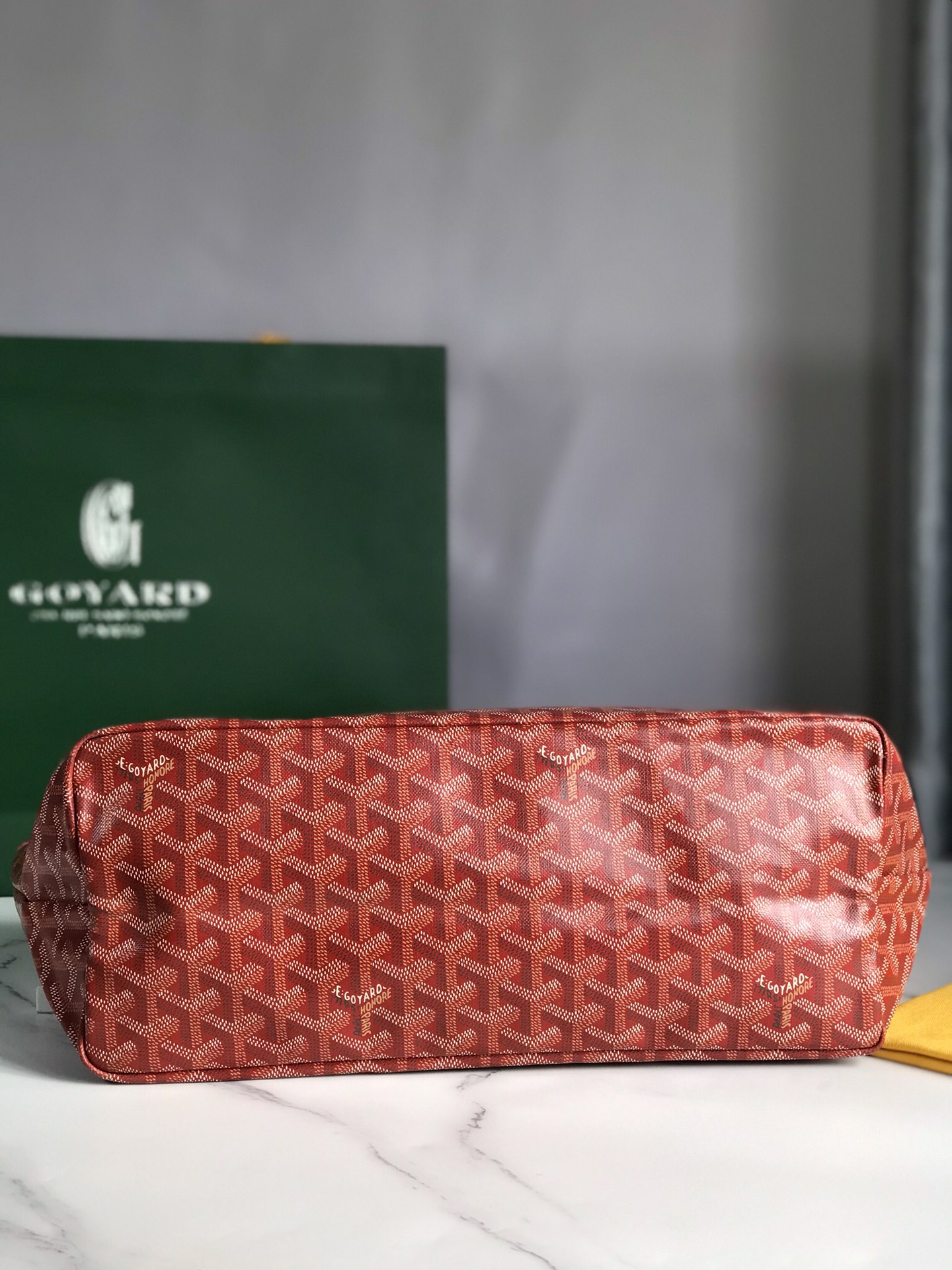 Original Copy Goyard Saint Louis PM Bag Goyardine Canvas and Chevroches Red