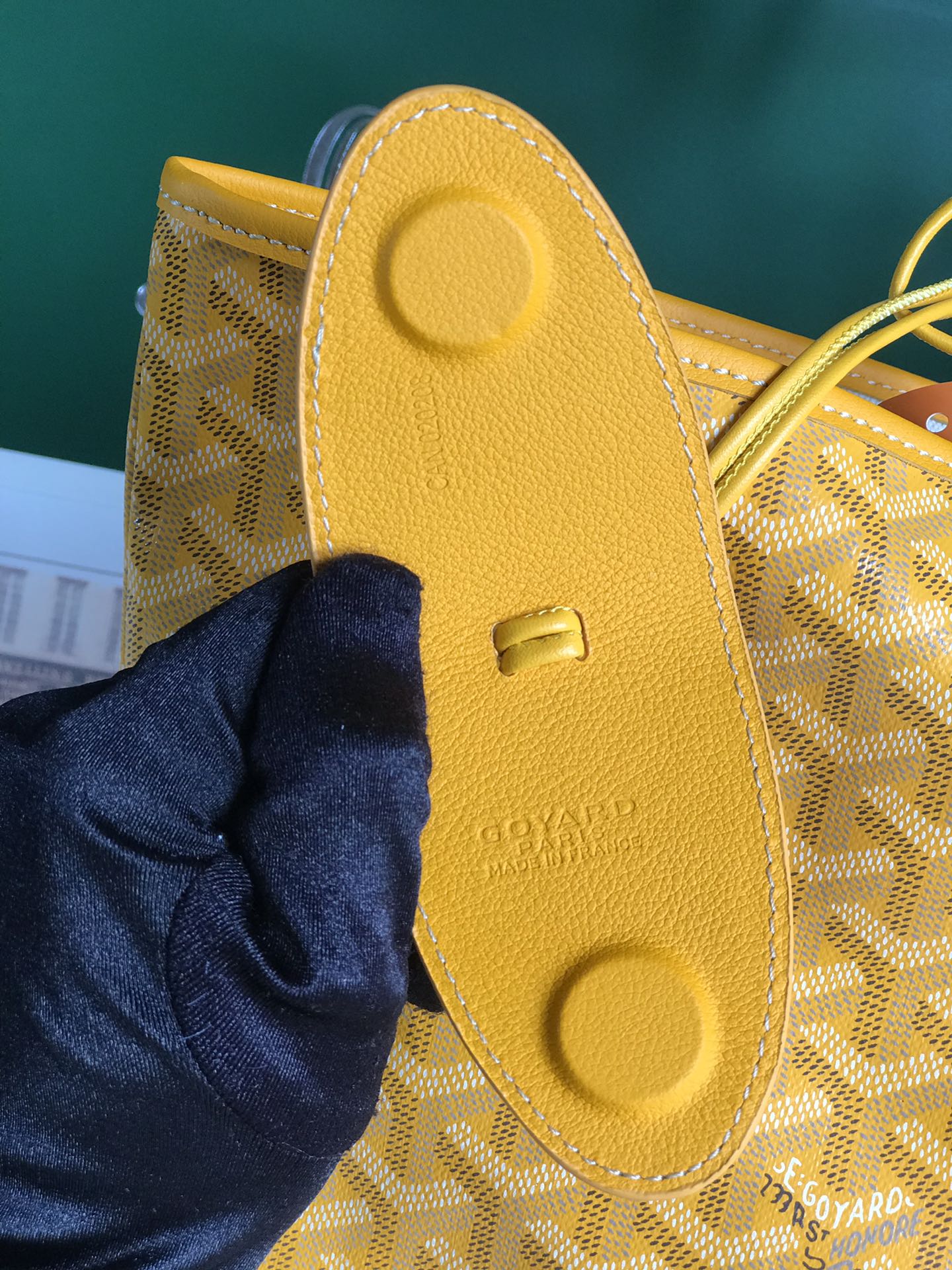 Original Copy Goyard Saint Louis PM Bag Goyardine Canvas and Chevroches Yellow