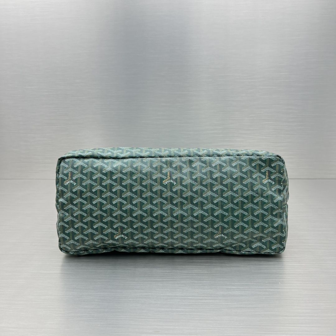 Original Copy Goyard Small Saint Louis Bag Goyardine Canvas Chevroches Calfskin Green