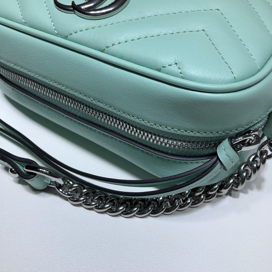 Original Copy Gucci 448065 GG Marmont Matelasse Mini Bag Green Leather