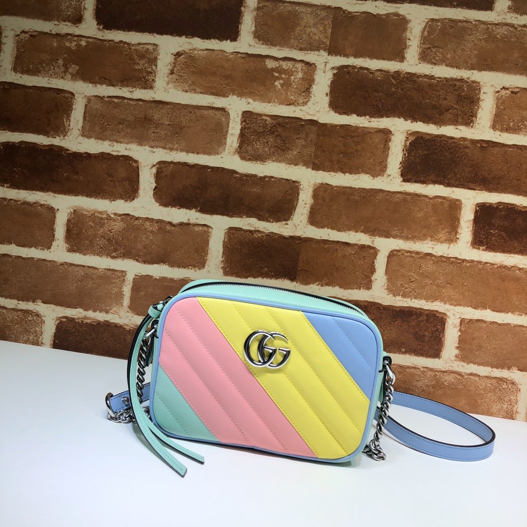 Original Copy Gucci 448065 GG Marmont Matelasse Mini Bag Multicolored Pastel