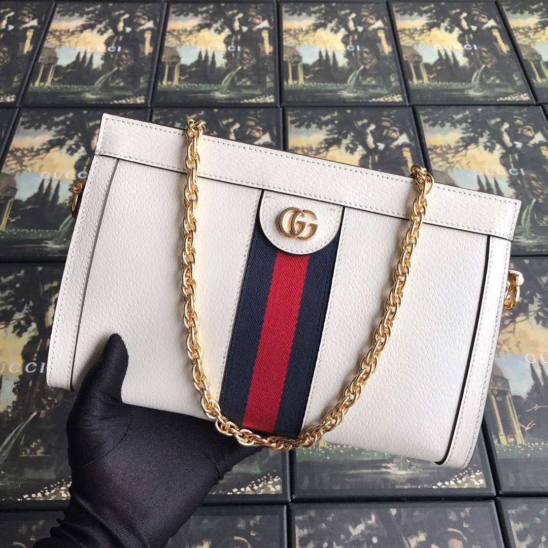 Original Copy Gucci 503877 Women Ophidia Small Shoulder Bag With Chain Strap White