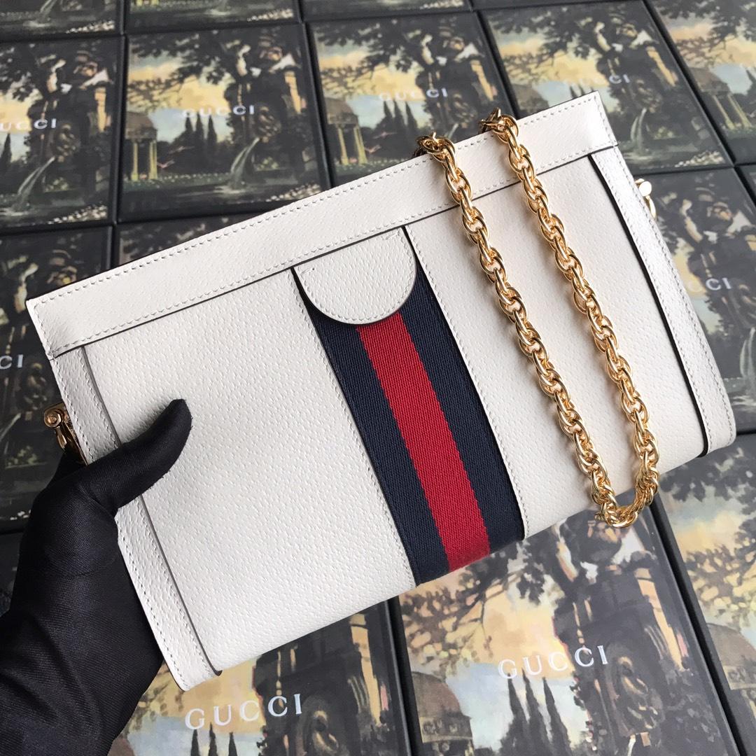 Original Copy Gucci 503877 Women Ophidia Small Shoulder Bag With Chain Strap White