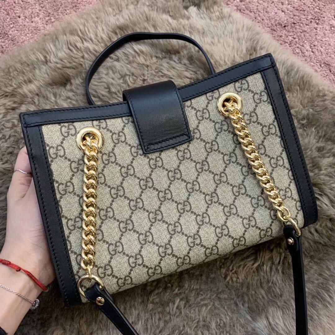 Original Copy Gucci Padlock Medium GG Shoulder Bag Black 479197