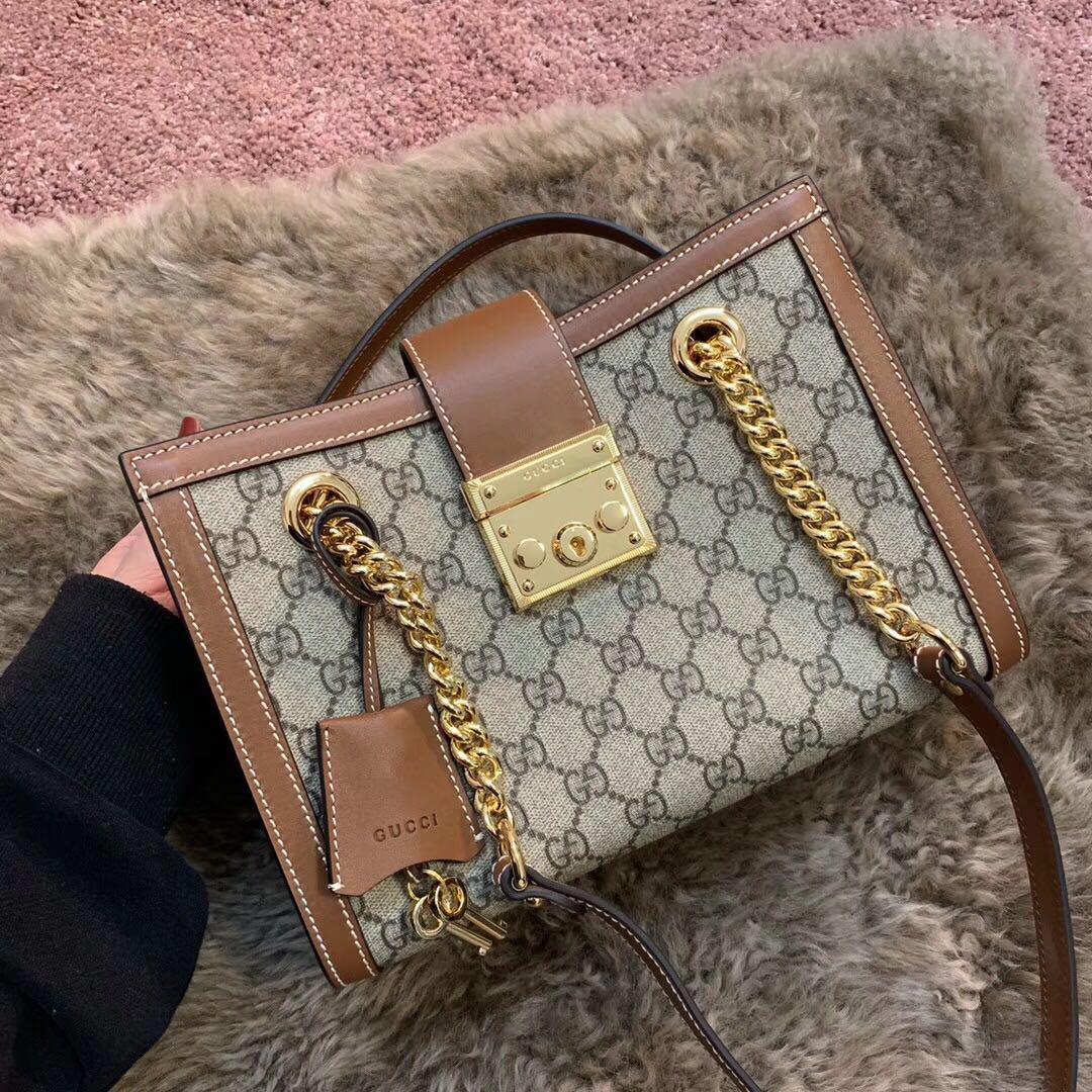 Original Copy Gucci Padlock Medium GG Shoulder Bag Coffee 479197