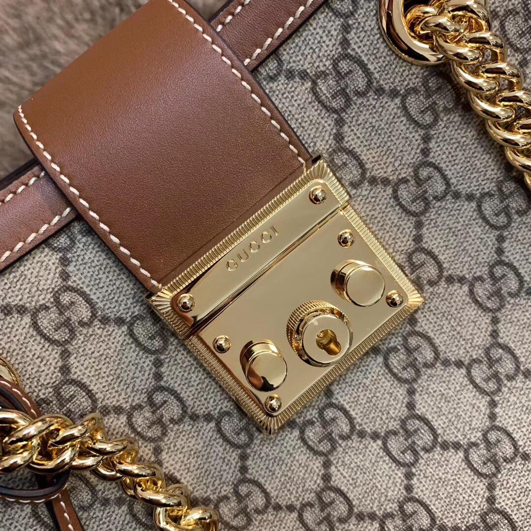 Original Copy Gucci Padlock Medium GG Shoulder Bag Coffee 479197