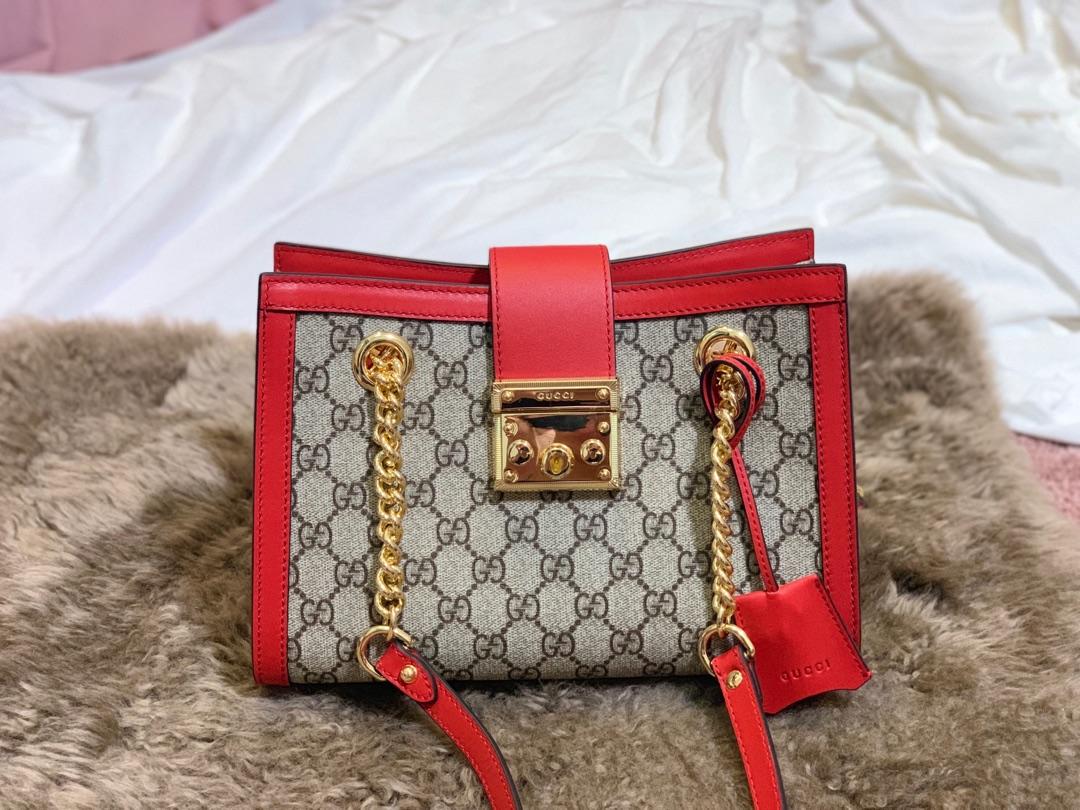 Original Copy Gucci Padlock Medium GG Shoulder Bag Red 479197