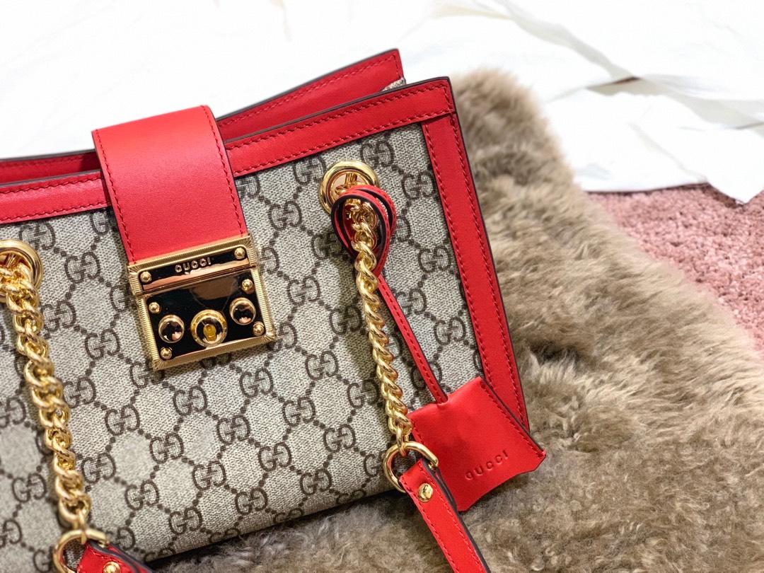 Original Copy Gucci Padlock Medium GG Shoulder Bag Red 479197