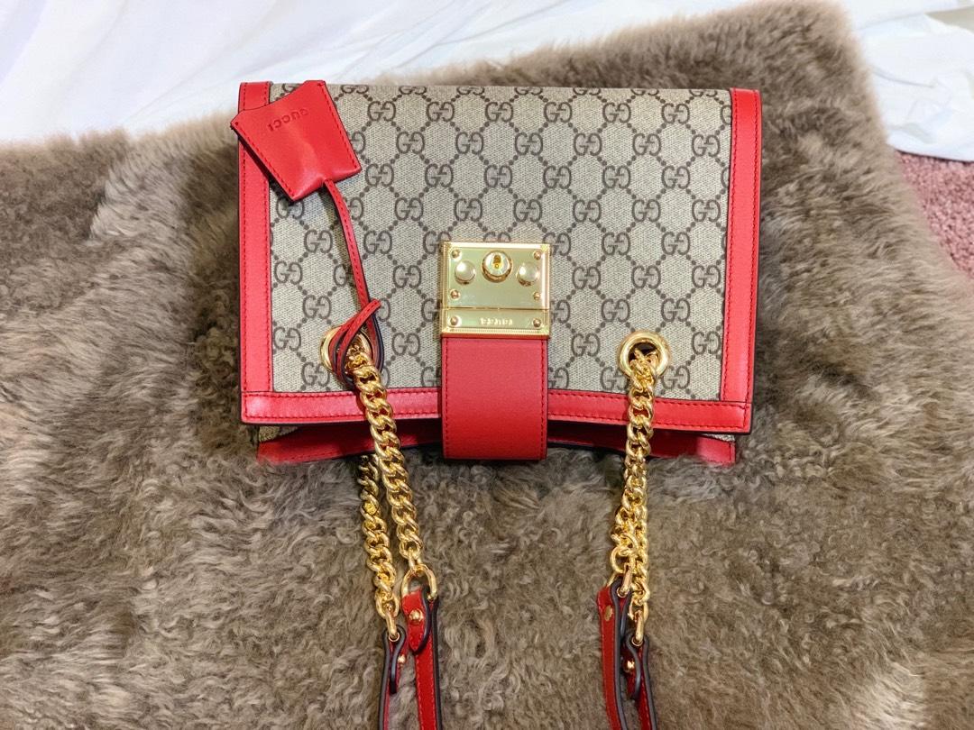 Original Copy Gucci Padlock Medium GG Shoulder Bag Red 479197