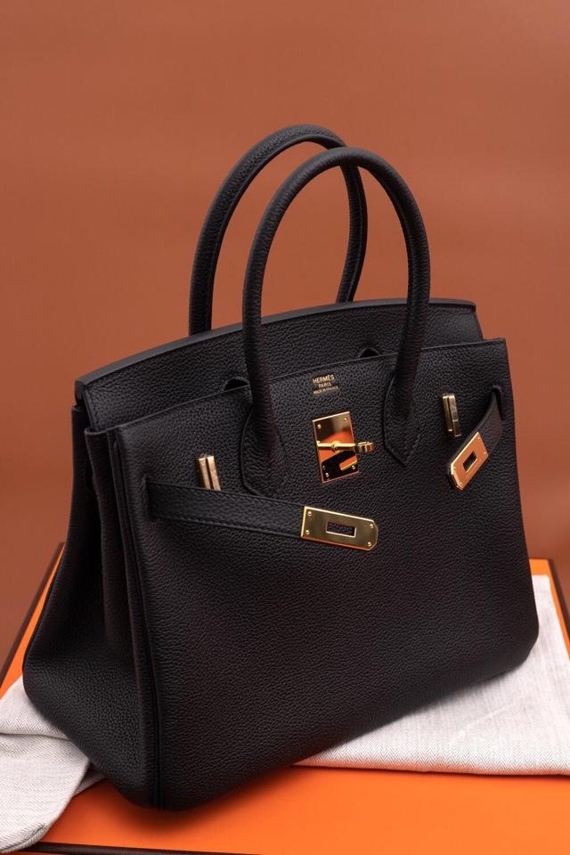 Original Copy Hermes Birkin 35cm Handbag Black with Gold