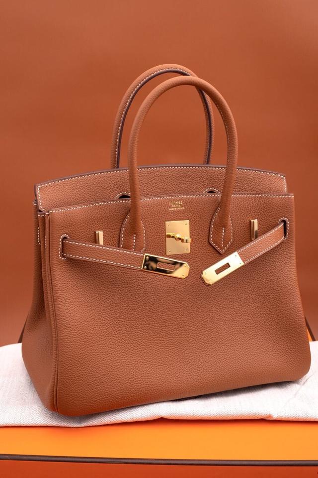 Original Copy Hermes Birkin 35cm Handbag Light Coffee with Gold