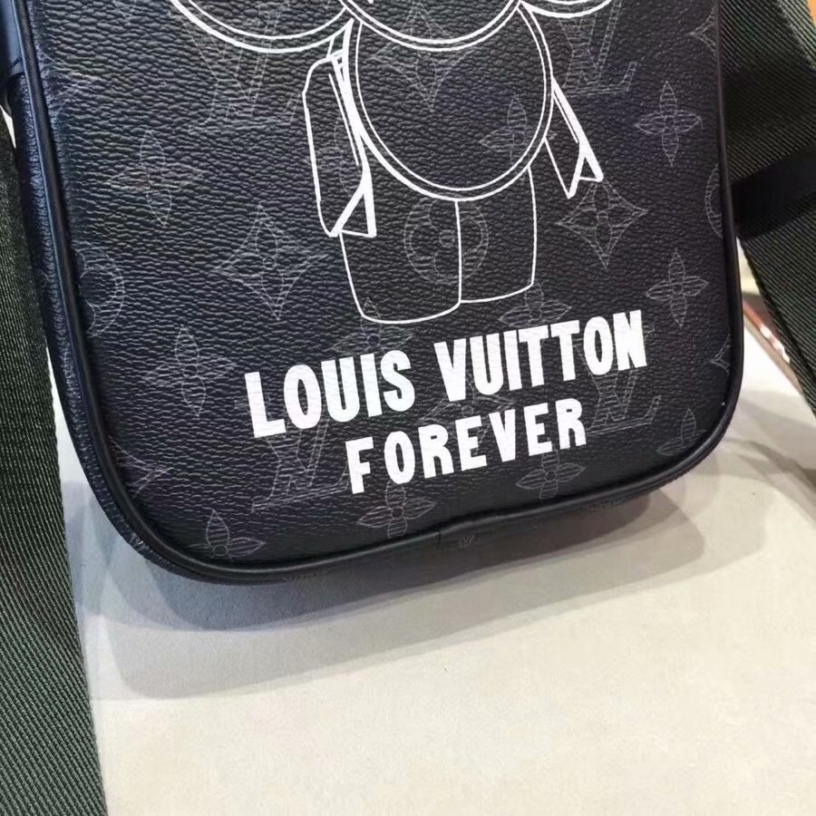 Original Copy Louis Vuitton Danube PM Vivienne Monogram Eclipse Forever Black Canvas Messenger Bag