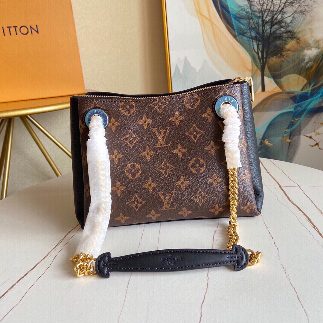 Original Copy Louis Vuitton M43775 Surene BB Monogram Coated Canvas and Grained Calf Leather