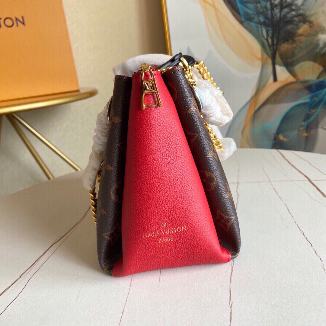 Original Copy Louis Vuitton M43776  Surene BB Monogram Coated Canvas and Grained Calf Leather Cherry