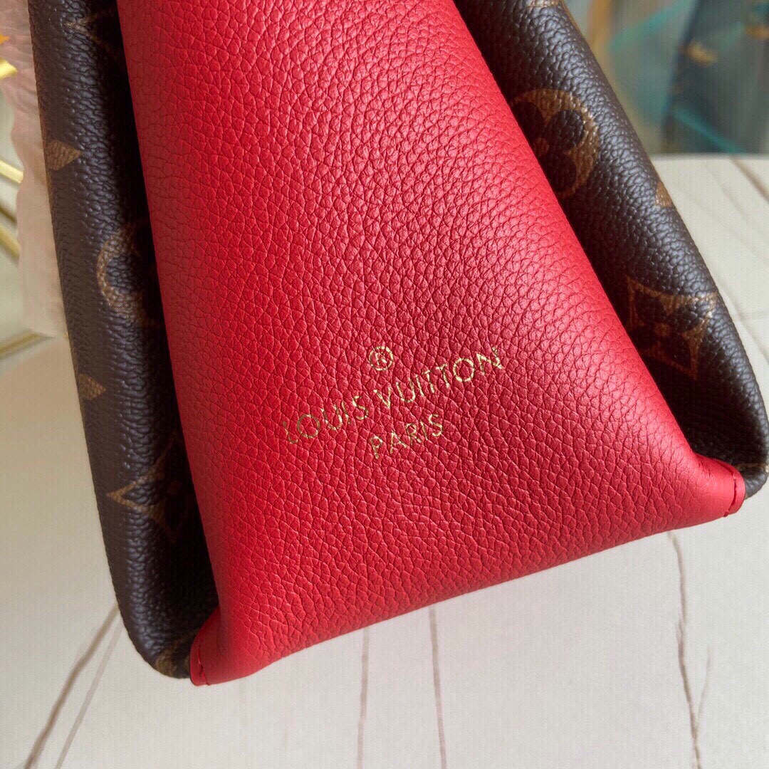 Original Copy Louis Vuitton M43776  Surene BB Monogram Coated Canvas and Grained Calf Leather Cherry