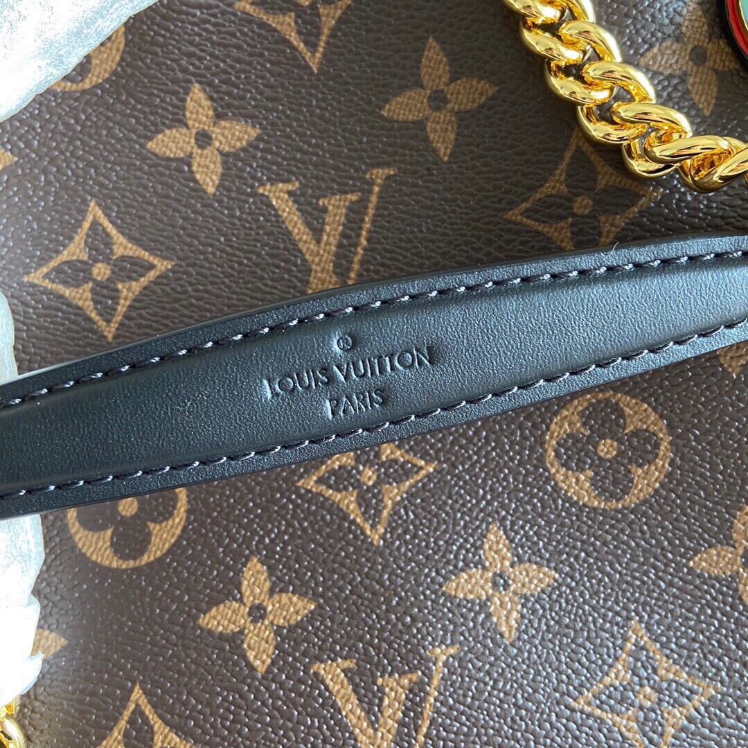 Original Copy Louis Vuitton M43776  Surene BB Monogram Coated Canvas and Grained Calf Leather Cherry