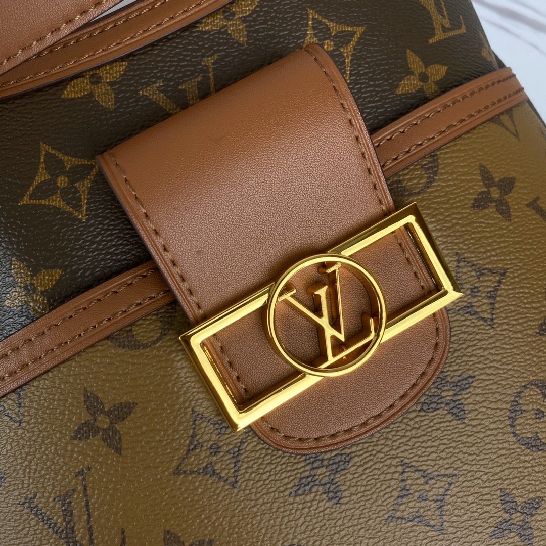 Original Copy Louis Vuitton M45194 Hobo Dauphine PM Monogram Coated Canvas and Monogram