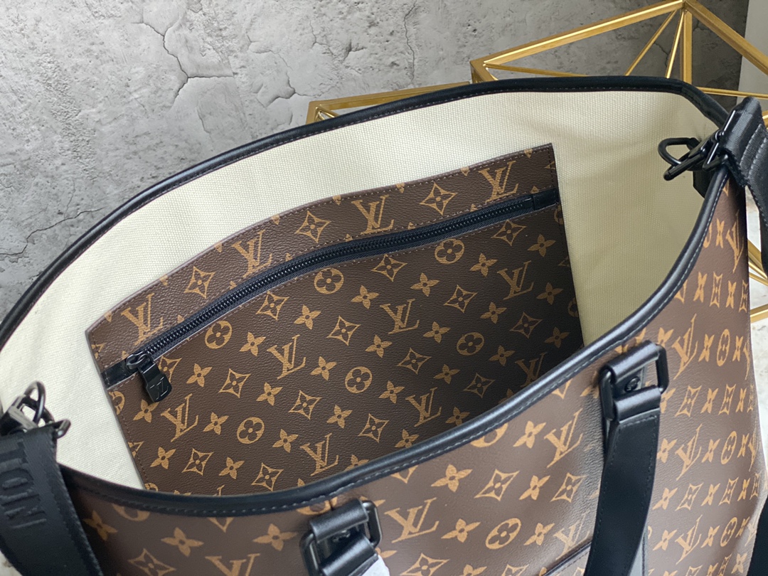 Original Copy Louis Vuitton M45734 Week-End Tote PM Monogram Macassar Coated Canvas