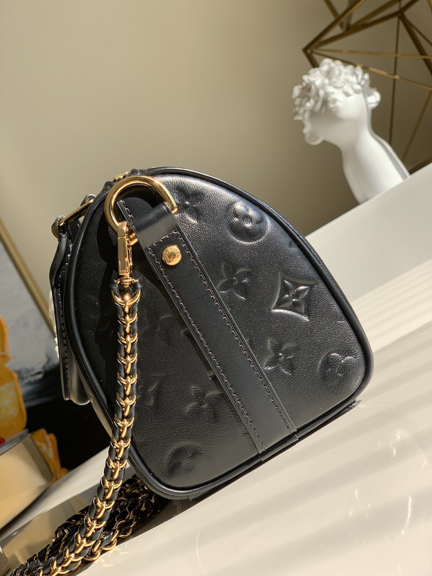 Original Copy Louis Vuitton M57111 Speedy BB Lambskin Embossed Leather