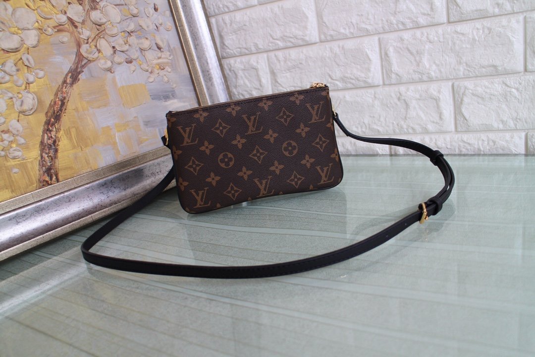 Original Copy Louis Vuitton M69203 Double Zip Pochette Monogram Giant Reverse and Monogram Coated Canvas