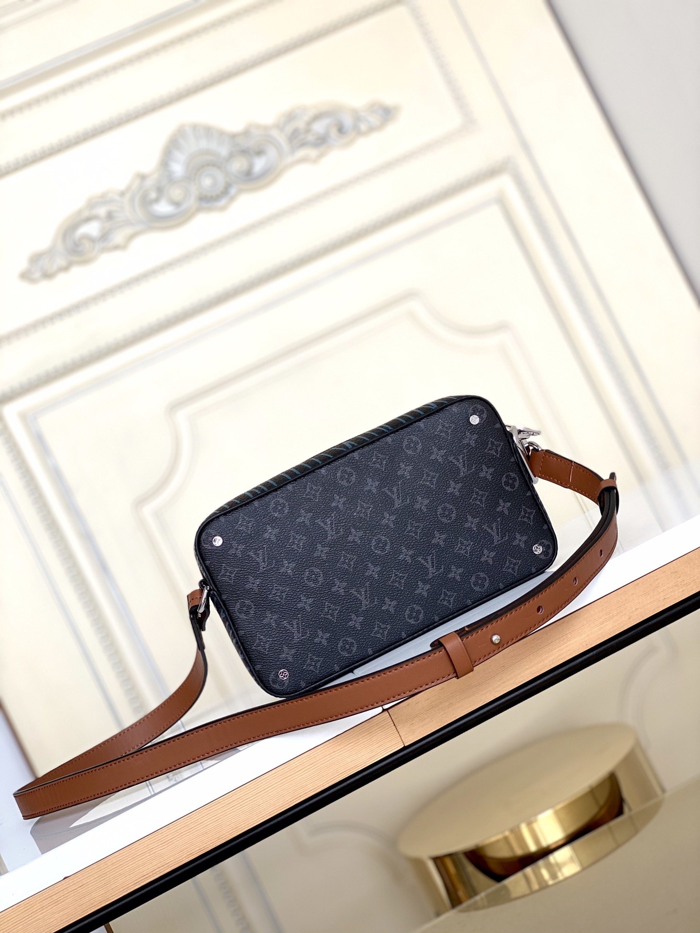 Original Copy Louis Vuitton M69688 Volga On New Shoulder Strap Version in Monogram Eclipse Canvas