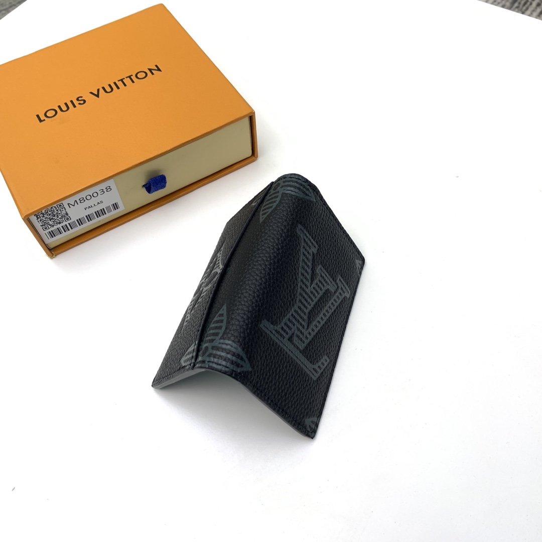 Original Copy Louis Vuitton M80038 Pocket Organizer Wallet Taurillon Shadow Leather