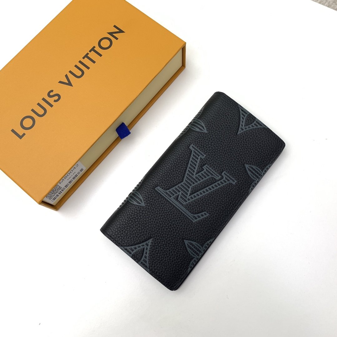 Original Copy Louis Vuitton M80042 Brazza Wallet Taurillon Shadow Leather