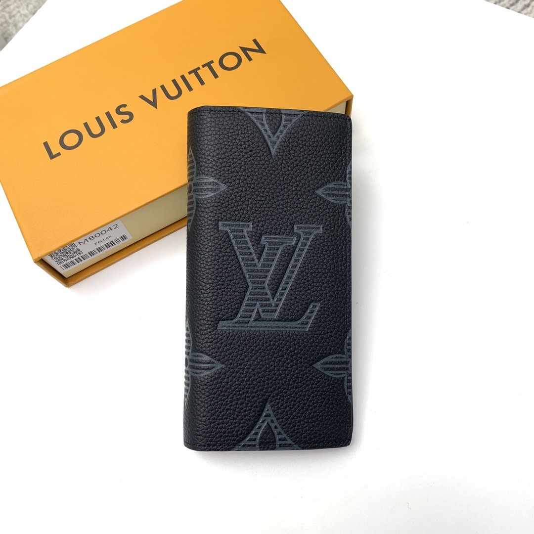 Original Copy Louis Vuitton M80042 Brazza Wallet Taurillon Shadow Leather