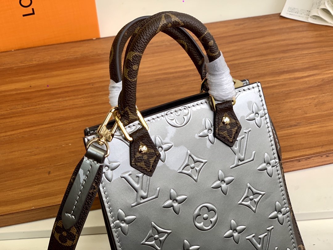 Original Copy Louis Vuitton M90564 Petit Sac Plat Metallic Taupe Grey