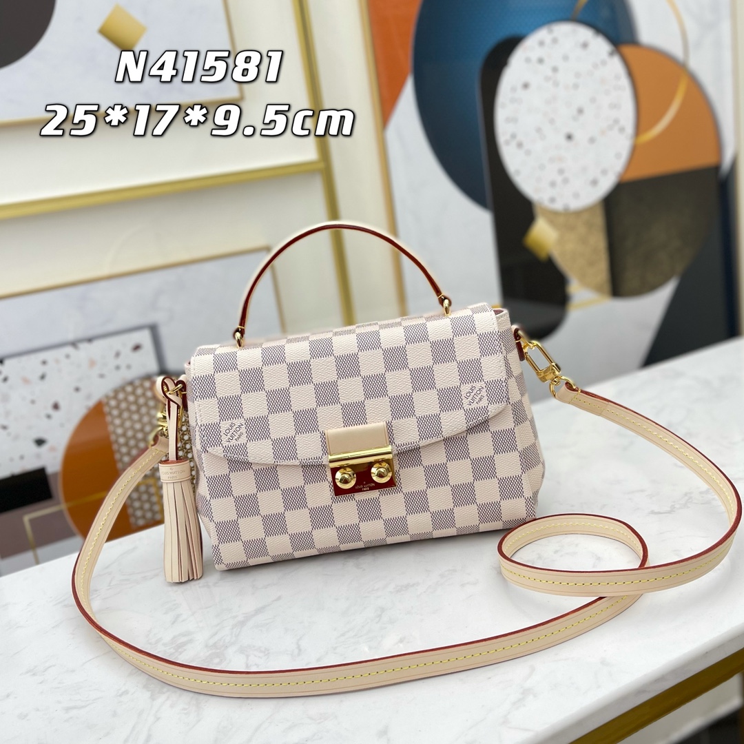 Original Copy Louis Vuitton N41581 Women Croisette Bag Damier Azur Coated Canvas