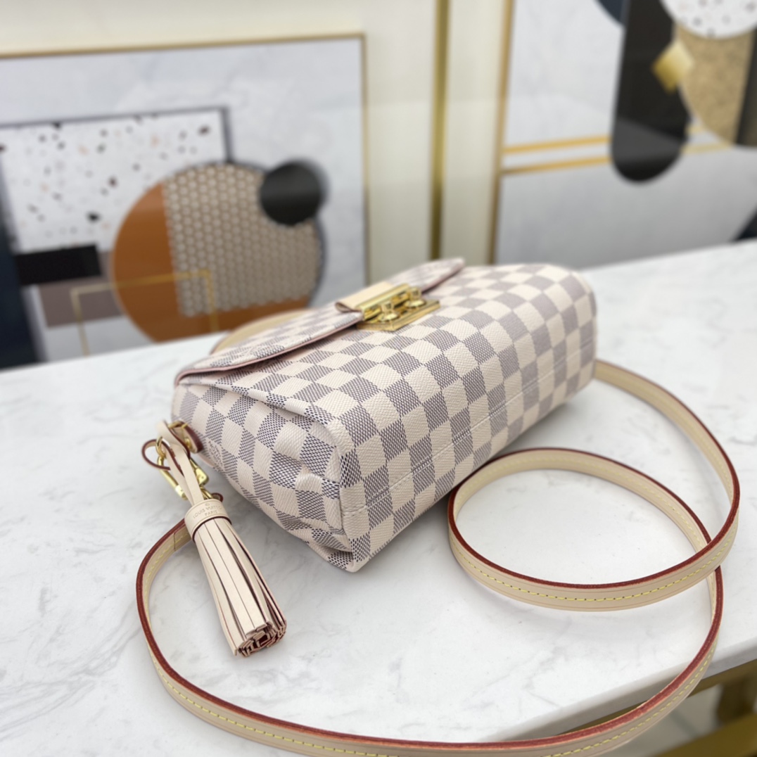 Original Copy Louis Vuitton N41581 Women Croisette Bag Damier Azur Coated Canvas