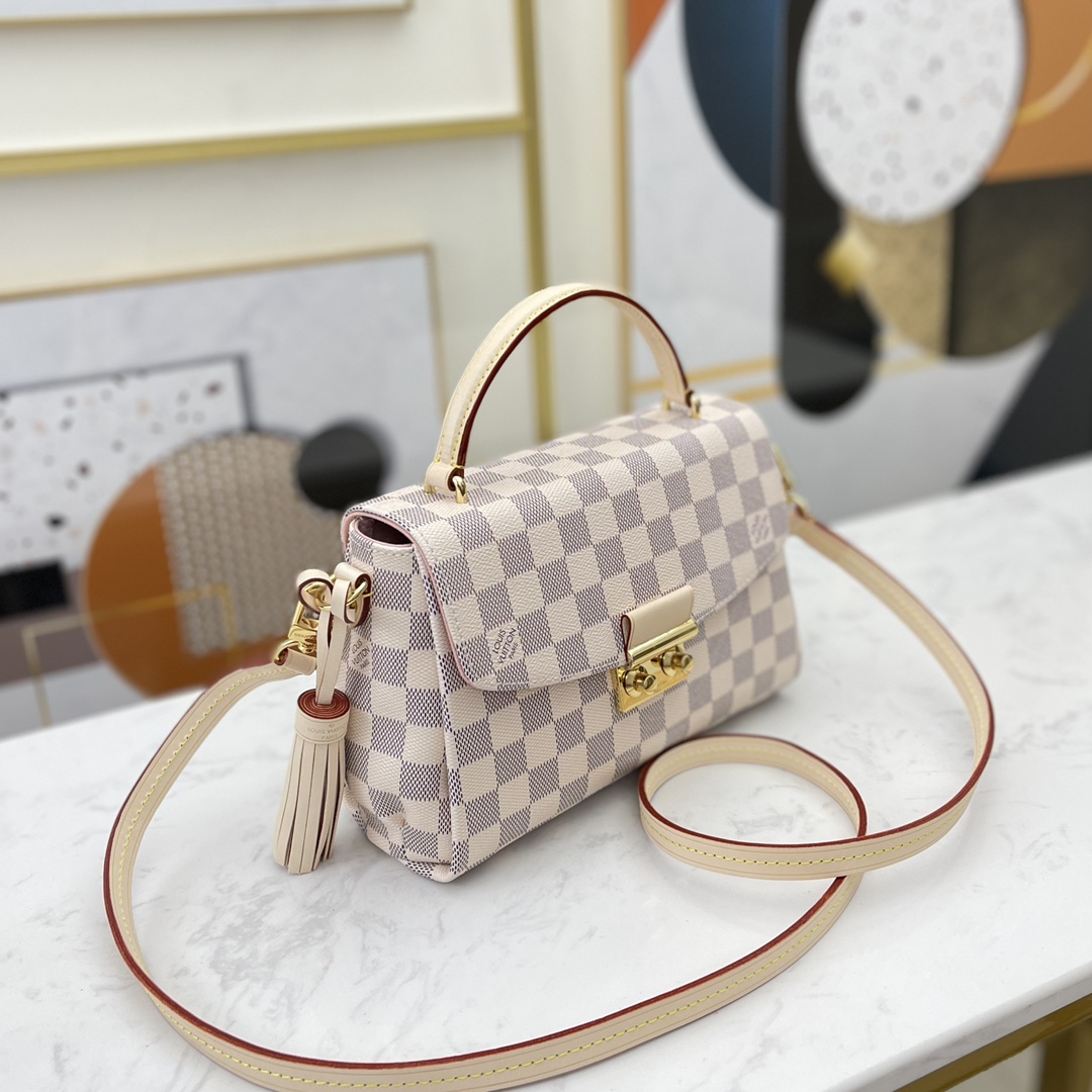 Original Copy Louis Vuitton N41581 Women Croisette Bag Damier Azur Coated Canvas