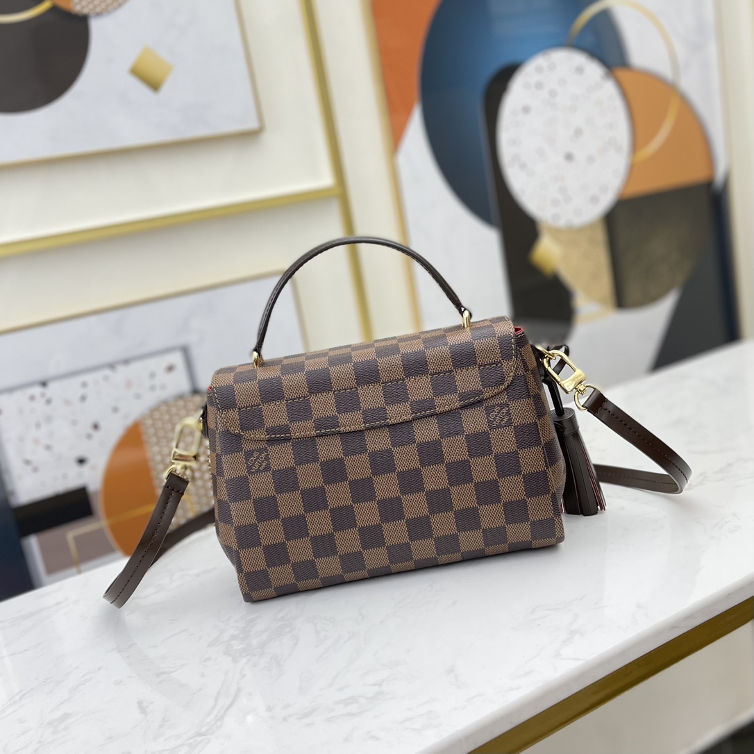 Original Copy Louis Vuitton N53000 Women Croisette Bag Damier Ebene Coated Canvas