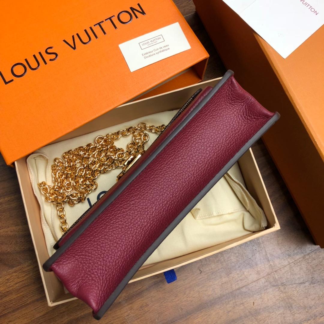 Original Copy Louis Vuitton N60237 Vavin-Chain Wallet Damier Ebene Coated Canvas and Cowhide Leather Ebene