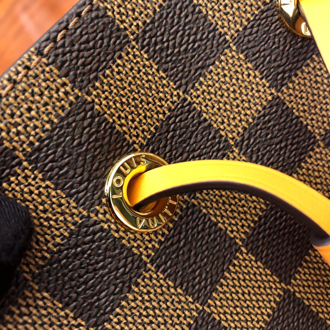 Original Copy Louis Vuitton NeoNoe Bucket Bag Safran Damier Ebene N40213