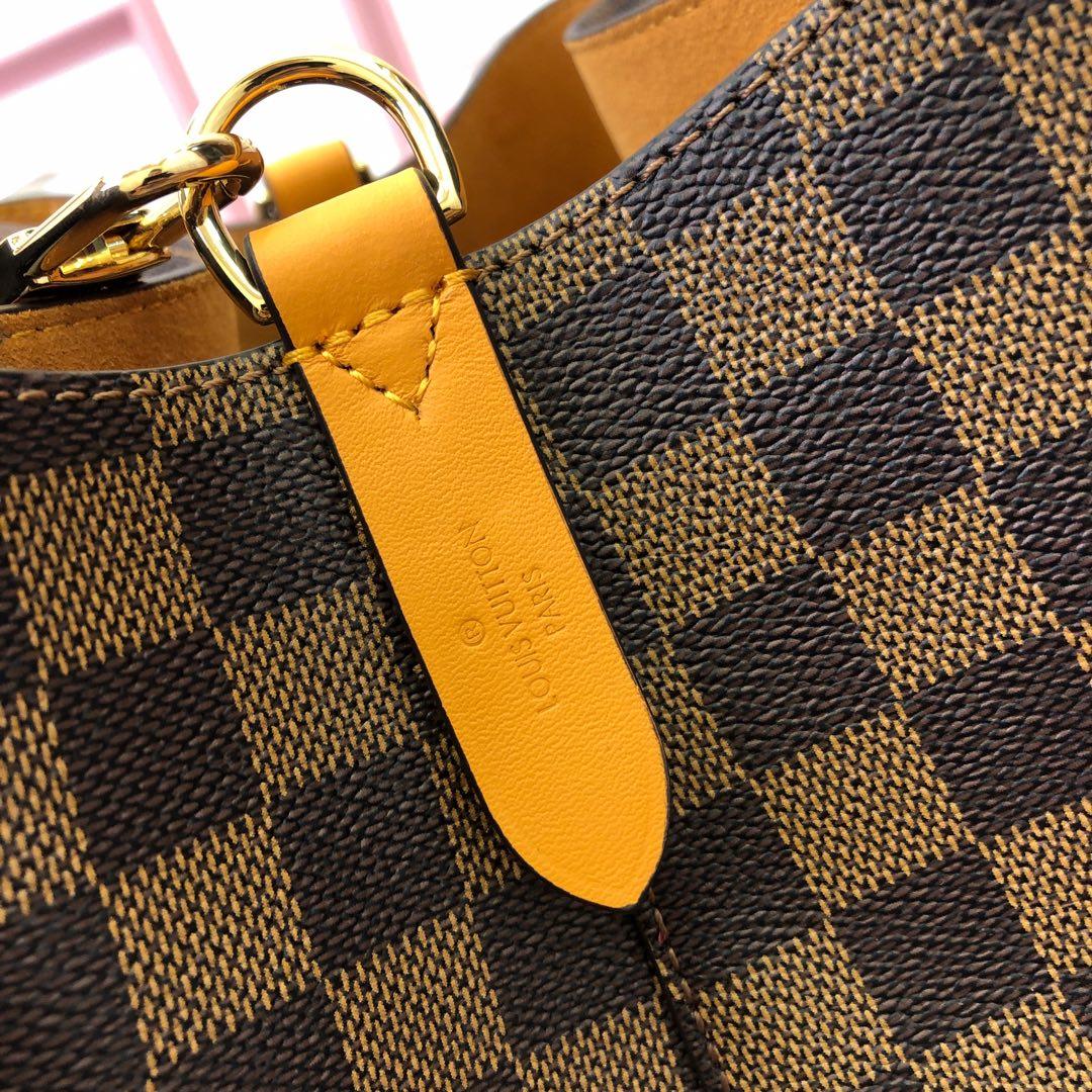 Original Copy Louis Vuitton NeoNoe Bucket Bag Safran Damier Ebene N40213