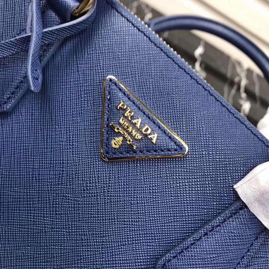 Original Copy Prada Galleria Small Saffiano Leather Bag Blue 1BA863