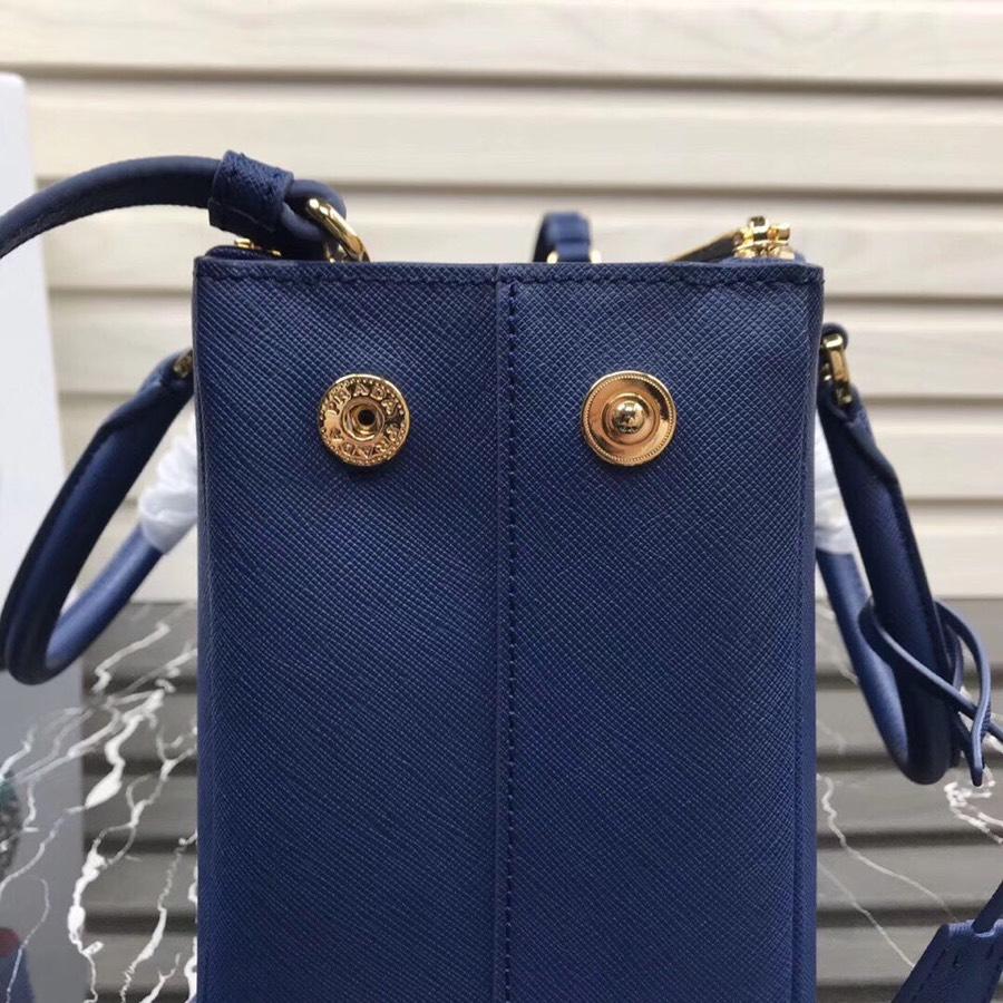 Original Copy Prada Galleria Small Saffiano Leather Bag Blue 1BA863