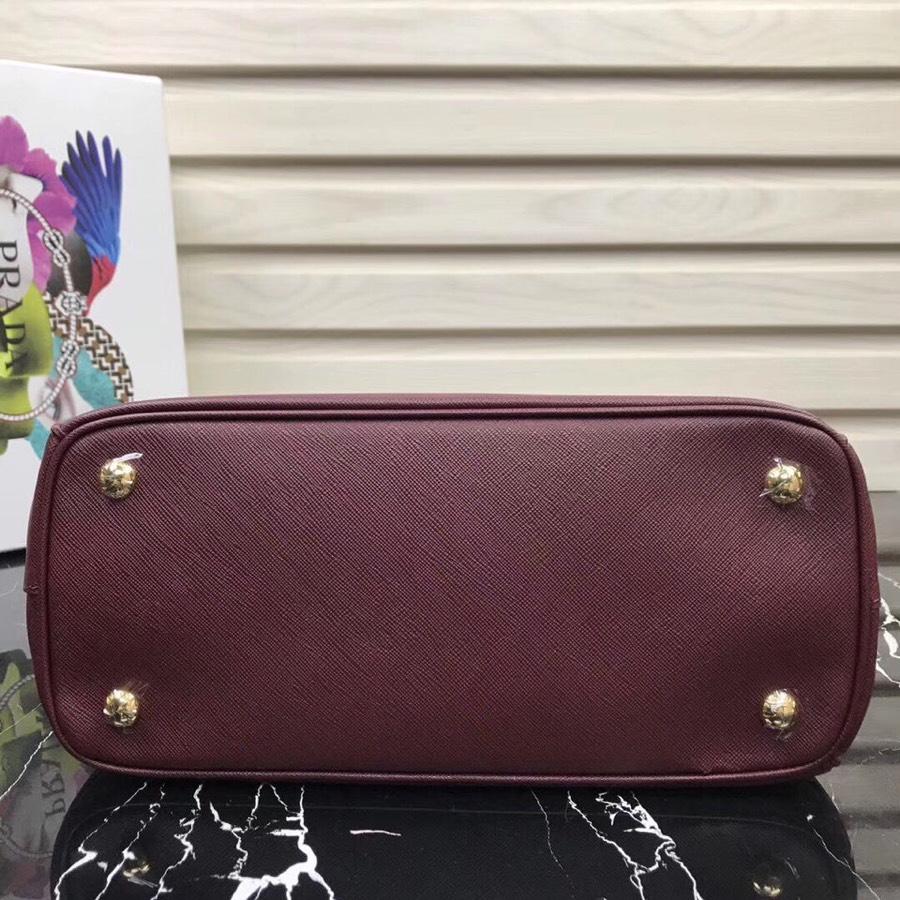 Original Copy Prada Galleria Small Saffiano Leather Bag Dark Red1BA863