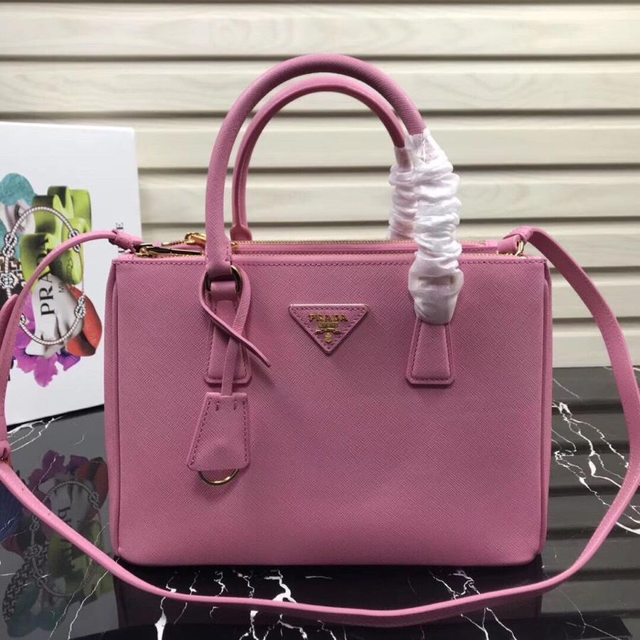 Original Copy Prada Galleria Small Saffiano Leather Bag Pink 1BA863