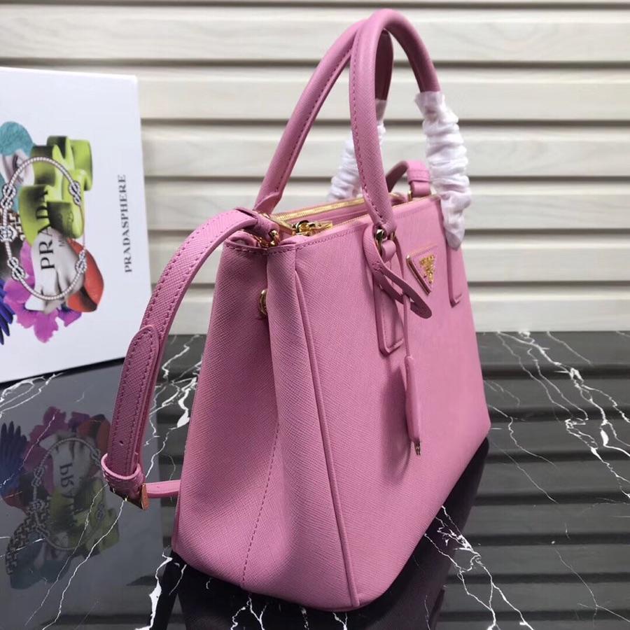 Original Copy Prada Galleria Small Saffiano Leather Bag Pink 1BA863